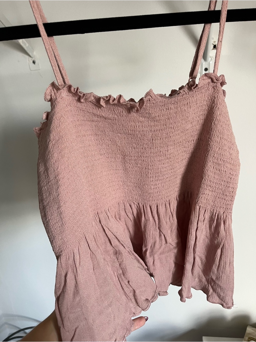 Dusty Pink Ruffle Tank Top